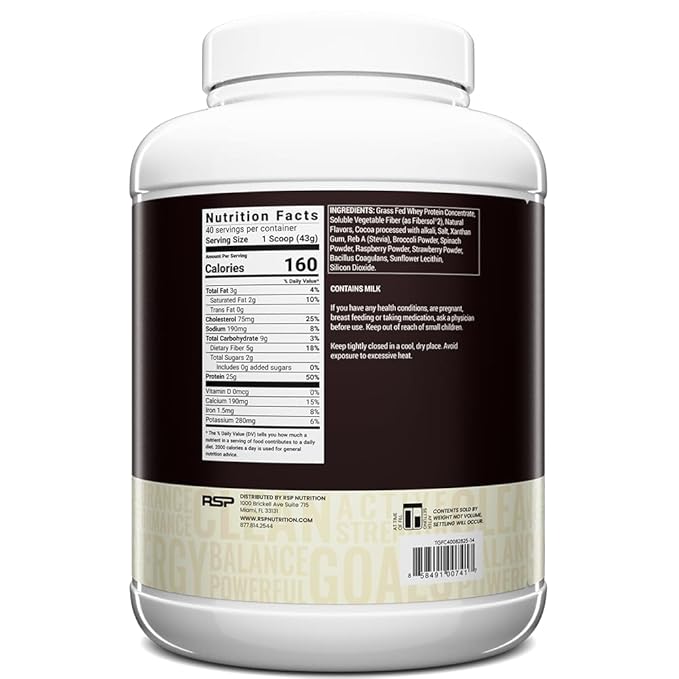 TrueFit High Fiber Protein Powder Grass-Fed Whey Meal Replacement Shake with Prebiotics Probiotics &amp Organic Superfoods Keto Friendly Gluten Free