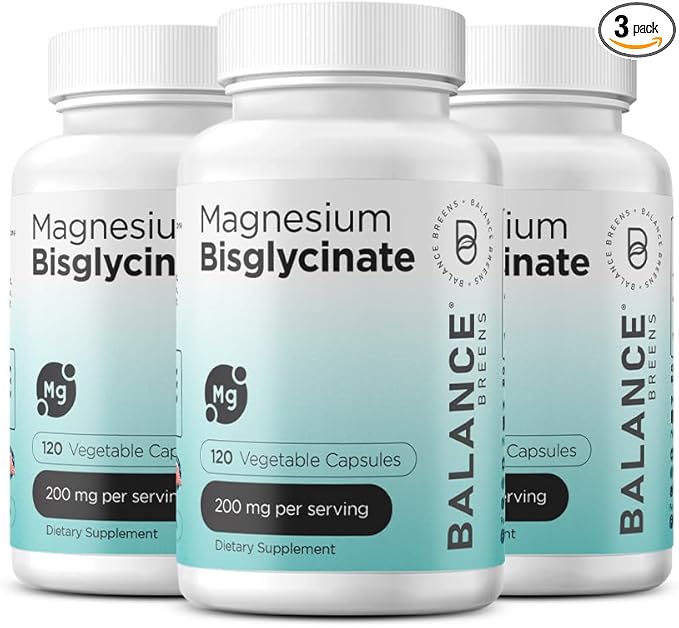 Magnesium Bisglycinate 200mg - High Absorption Chelated Magnesium Supplement - Gentle on Stomach Non-GMO Gluten-Free Supports Sleep Muscle Cramps &amp Positive Mood - 120 Vegan Capsules