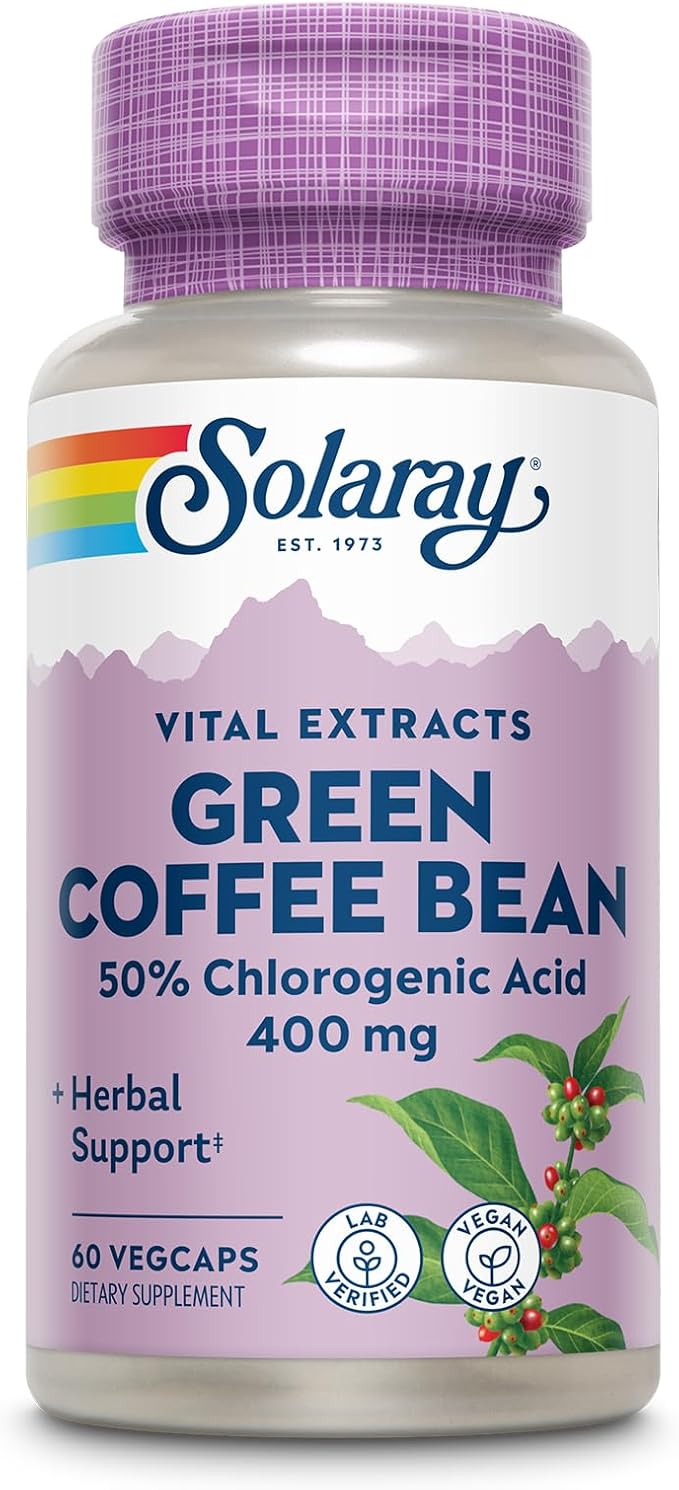 SOLARAY Guaranteed Potency Green Coffee Bean Extract Veg Cap (Btl-Plastic) 400mg | 60ct
