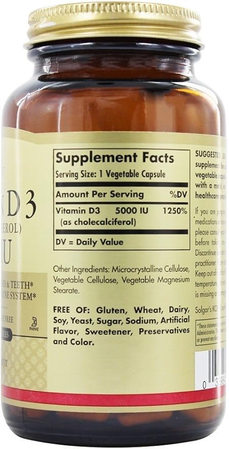 SOLGAR B-Complex 100 100 Vegetable Capsules - Heart Health - Nervous System &amp Vitamin D3 (Cholecalciferol) 125 mcg (5000 IU) 240 Vegetable Capsules - Helps Maintain