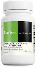 DAVINCI Laboratories NAD+ Activate with Glutathione - Cellular Energy Support Brain Health &amp Healthy Aging* - Vegetarian Soy Free &amp Gluten Free - 60 Capsules (30 Servings)