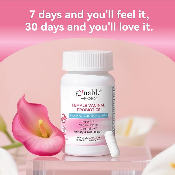 Gynable Vaginal Probiotic for Women- Female Probiotic for pH BalanceUpgraded to 10 Billion CFU Probiotics Odor Control Yeast Balance Promote Healthy Vaginal Flora &amp Feminine Health
