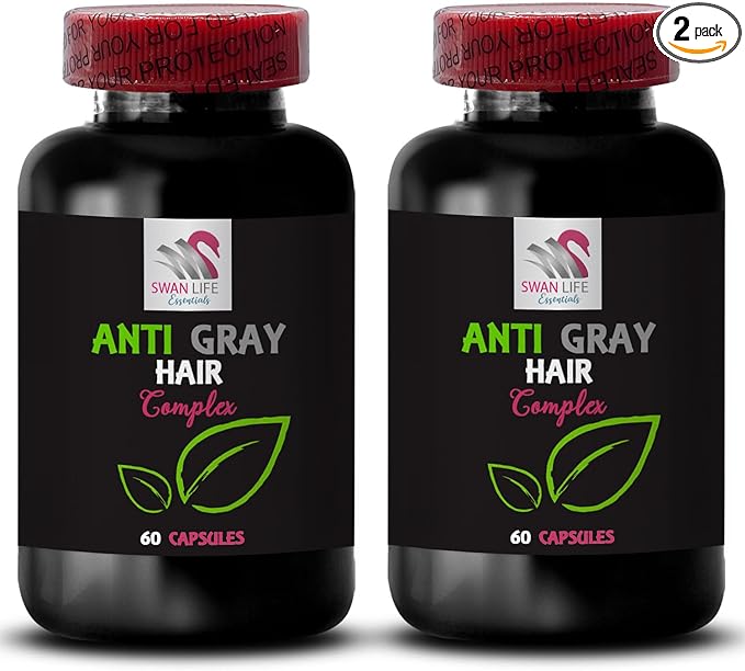 Anti gray hair supplement - ANTI GRAY HAIR COMPLEX - Fresh tone Gray hair care Lustrous hair Color vitality booster Color protection Hair shade renewal Anti gray hair 2 Bottles 120 Capsules