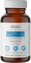 JUST INGREDIENTS Methylated B Complex with Liver Support - Energy Detox Glutathione Skin - 90 Capsules