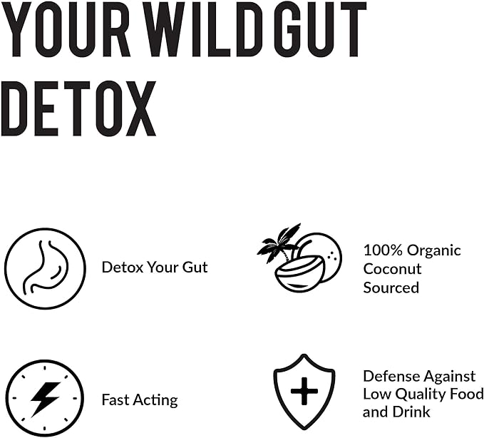 Wild Foods Activated Charcoal Capsules | 100% Organic Coconut Shells Active Tablets | Lab Tested &amp Non-GMO Pills | Made in USA (120 Capsules)