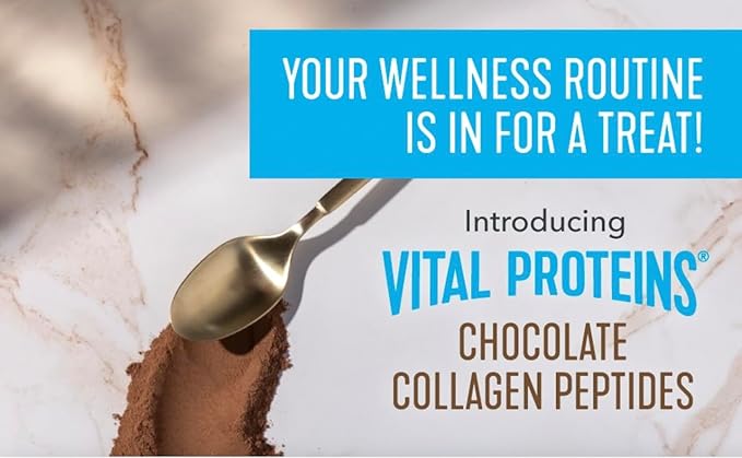 Vital Collagen Protein Peptides Pasture Raised Grass Fed Zero Sugar Dairy Free Chocolate 32 OZ 2 Pack