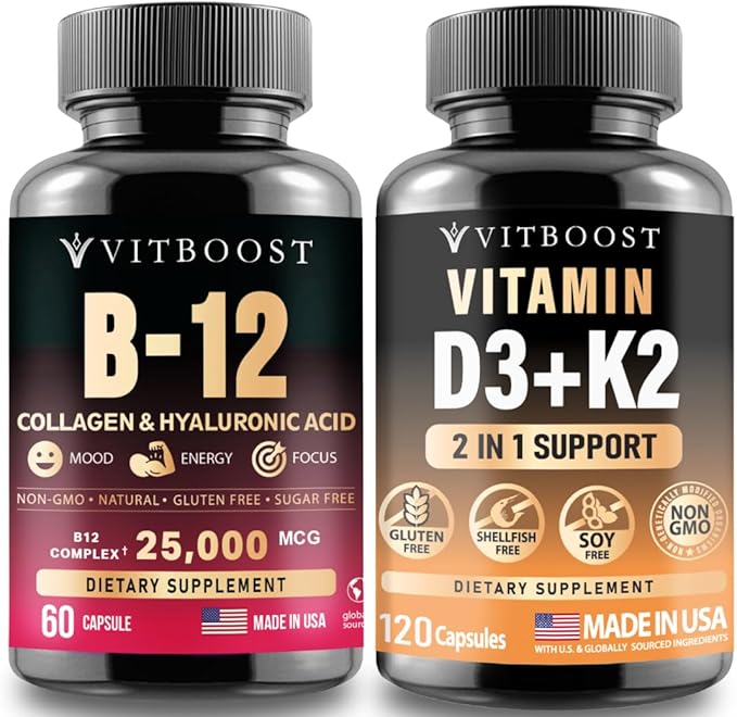 VITBOOST B12 with Hyaluronic Acid Collagen with D3K2 Complex