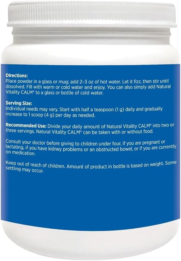 Natural-Vitality Calm Magnesium Citrate Powder Helps Support Healthy Magnesium Levels 20 Ounces