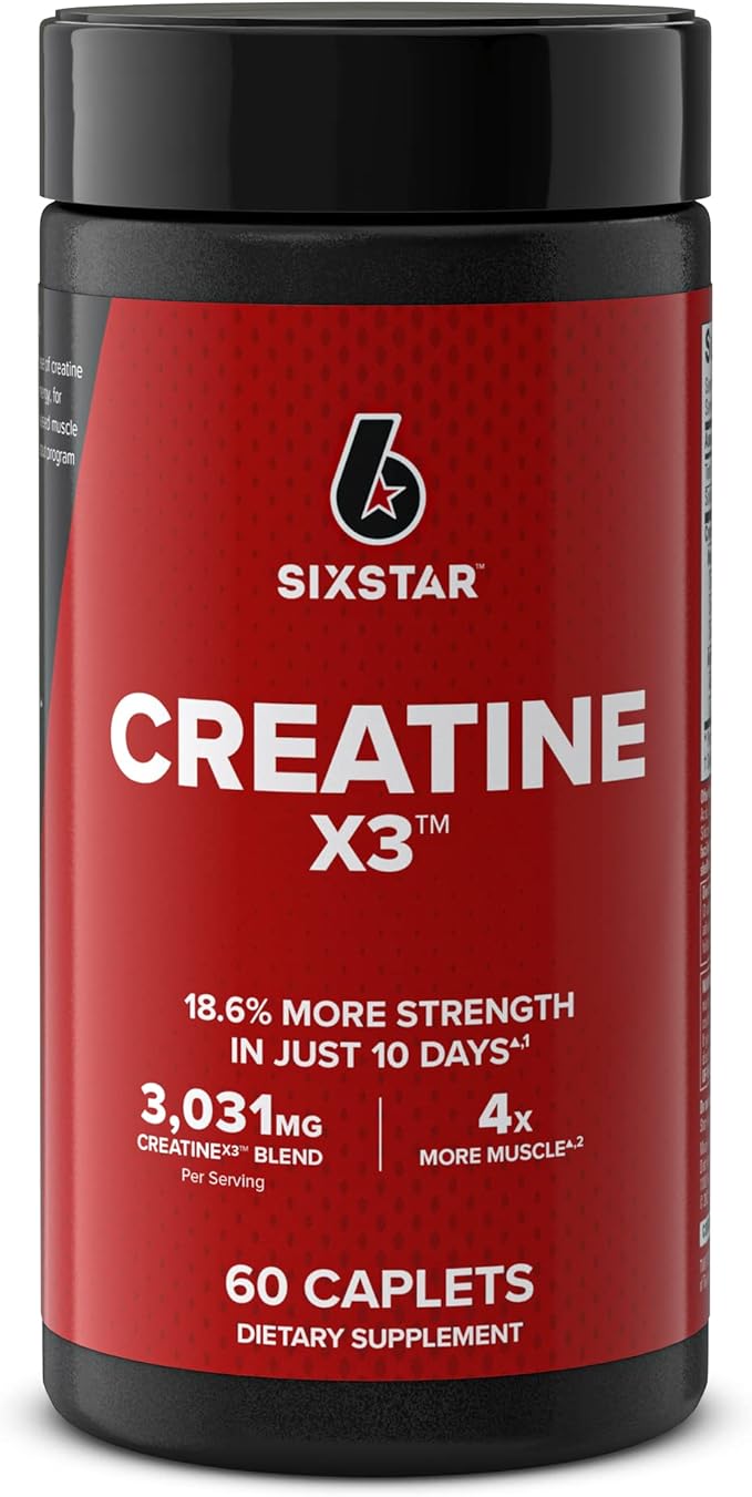 Six Star Elite 100% Whey Protein Plus Vanilla Cream 1.8lbs &amp Creatine Pills X3 Creatine Capsules Muscle Builder for Men Women