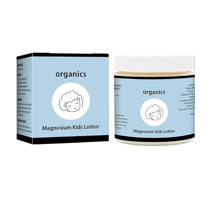 Organics Magnesium Lotion for KidsTopical Magnesium CreamHelps Kids Stay Calm at Bedtime and During The NightMagnesium Lotion Without Melatonin (Pack of 1)