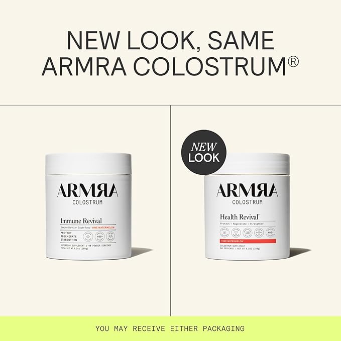 ARMRA Colostrum Powder | Vine Watermelon | Gut Health &amp Bloating | Skin &amp Hair | Immunity | Keto Gluten &amp Fat-Free | 90 Servings