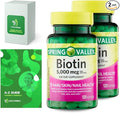 Spring Valley Biotin Dietary Supplement 5000 mcg 120 Softgels Total + “Vitamins &amp Minerals - A to Z - Better Ligth&ampSpring Guide” (2 Pack 120 Count)