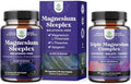 Bundle of High Absorption Magnesium Sleep - L-Threonate Apigenin Theanine for Sleep &amp Rest - Melatonin Free and Triple Magnesium Complex Supplement - Magnesium Glycinate Malate &amp Taurate Blen