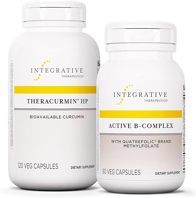 Integrative Therapeutics Bundle with Active B-Complex 60 Capsules &amp Theracurmin HP 120 Capsules - Active B-Complex to Support Energy Metabolism* - Theracurmin That's 27x More Bioavailable*