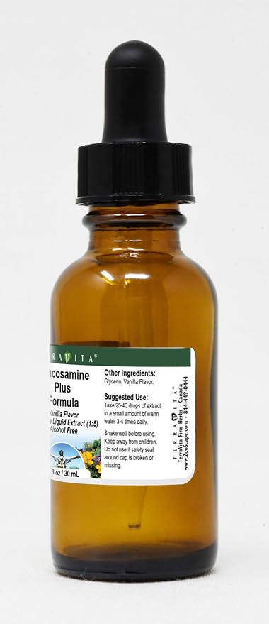 Terravita Glucosamine Plus Formula Glycerite Liquid Extract (1:5) - Vanilla Flavored (1 oz ZIN: 522529) - 3 Pack
