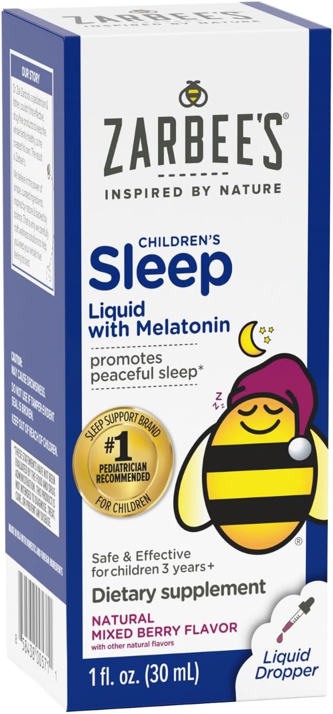 Zarbee's Naturals Children's Sleep Liquid with Melatonin Natural Berry Flavor - 1 oz Pack of 2