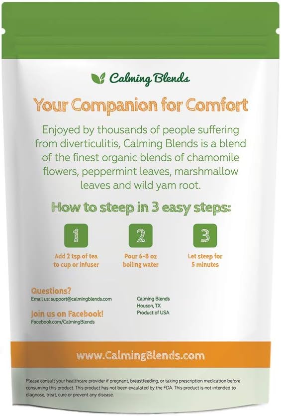 CALMING BLENDS Tea Bundle Pack | Diverticulitis Morning Comfort Tea Probiotic Infuser | Supports Complete Digestive Health