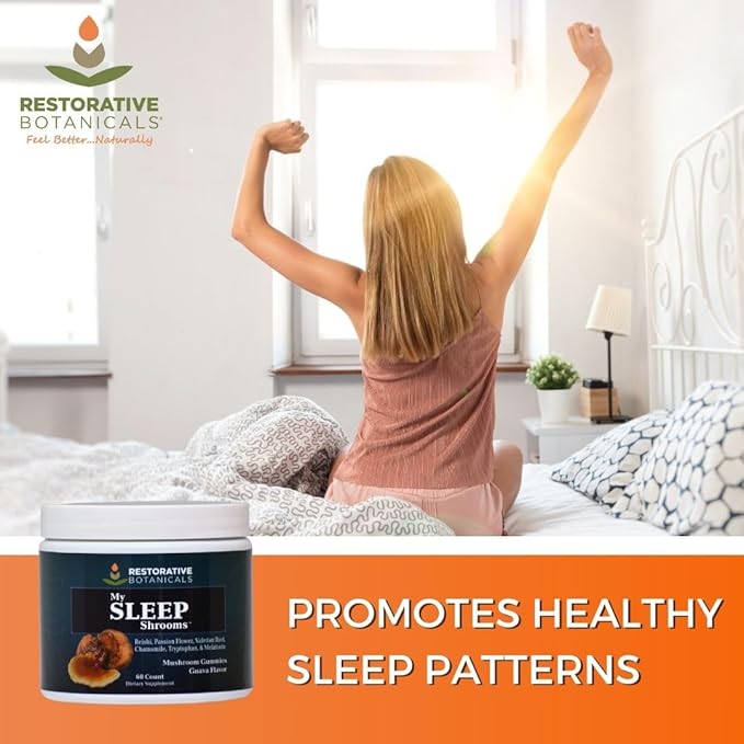 My Sleep Shrooms Reishi Passionflower Valerian Chamomile Tryptophan Melatonin Vegan