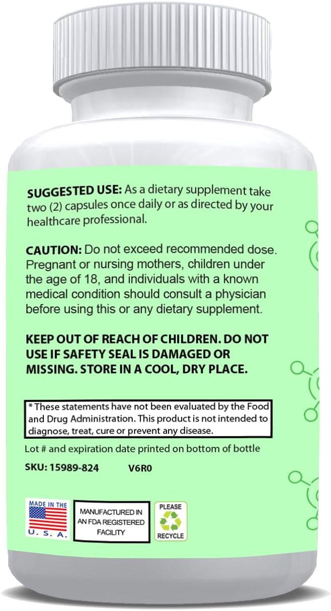 Magnesium Glycinate Advanced Formula - 275mg per Serving - Magnesium Supplement for Heart Muscle Bones High Absorption - Made in USA - 60 Capsules