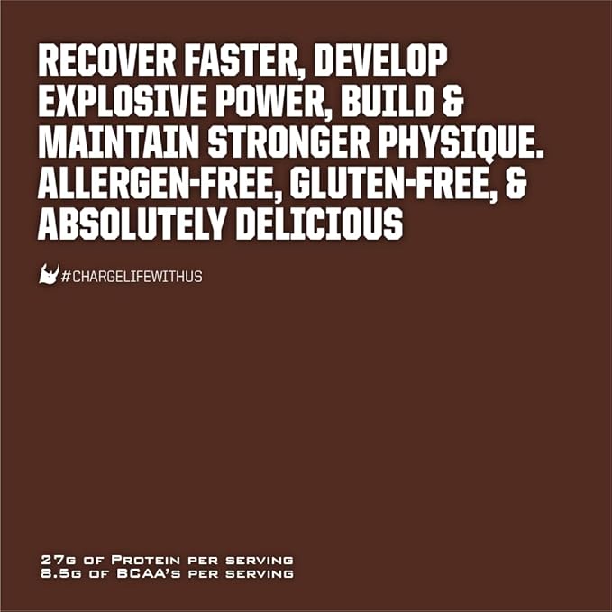 Ryno Power All Natural Whey Protein 2lb (20 Servings) 'Chocolate' - 100% Whey Protein Blend &amp No Fillers - Non GMO