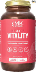 MK Supplements Female Vitality Beef Organ Supplement for Women Supports Reproductive Health and Hormone Balance Freeze-Dried Non-GMO 30 Servings (3000 mg Each)