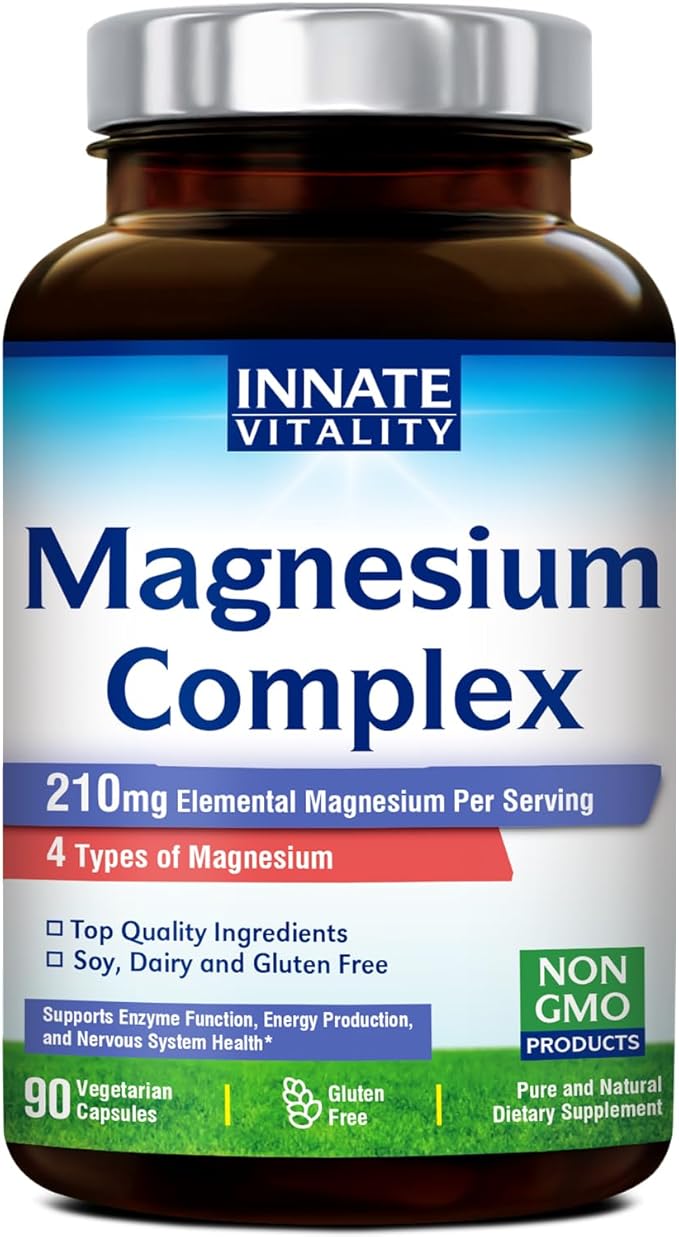 Innate Vitality Magnesium Glycinate 240 Vegan Capsules and Innate Vitality 4 in 1 Magnesium Complex 90 Vegan Capsules