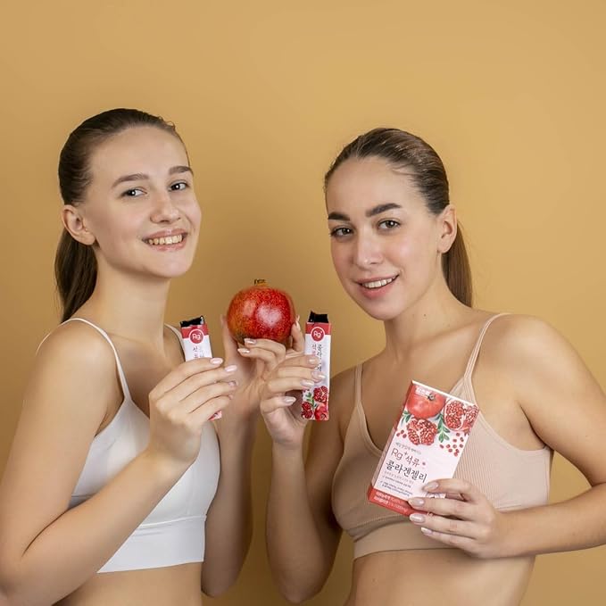 HAMCHOROKRg+ Anti-Aging Korean-Beauty Pomegranate Collagen Jelly 20g x60 Stick/ + Ginseng Concentrate + Vitamin C&ampE for Immune Support Skin Hair Nail &amp Joint(60)