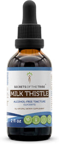 Secrets of the Tribe Milk Thistle Tincture Alcohol-Free Extract Milk Thistle Silybum marianum Liver Health 2 oz