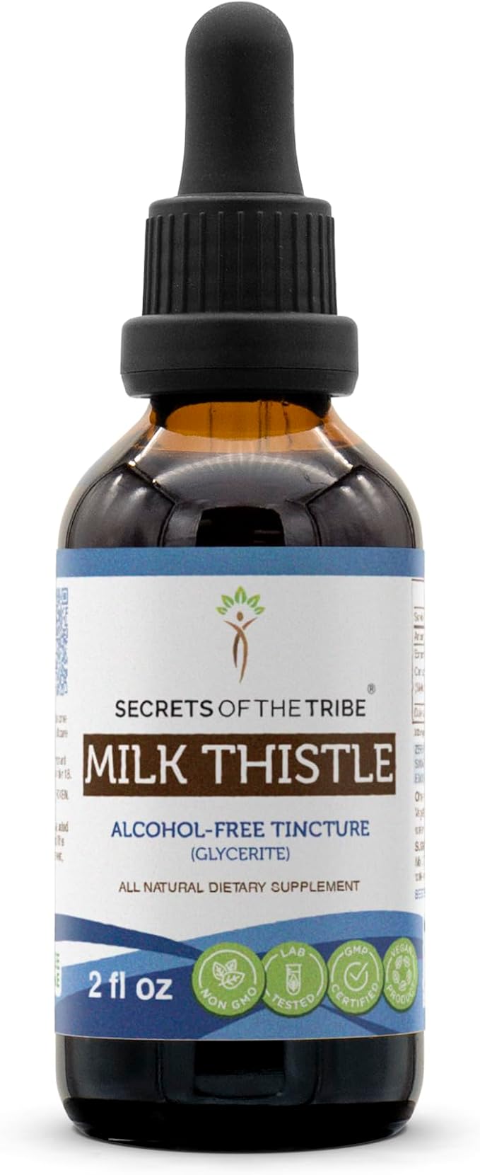 Secrets of the Tribe Milk Thistle Tincture Alcohol-Free Extract Milk Thistle Silybum marianum Liver Health 2 oz