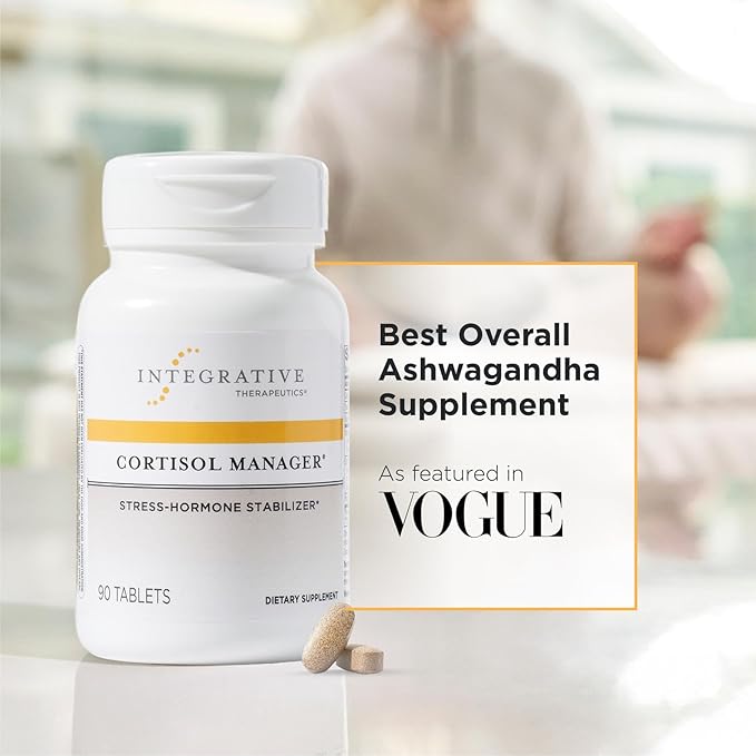 Integrative Therapeutics Cortisol Manager - Balance Cortisol &amp Support Relaxation for Restful Sleep* - Includes Ashwagandha &amp L-Theanine for Confidence with Less Stress* - 90 Tablets (45 Servi