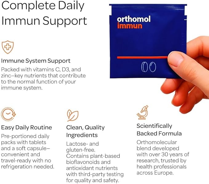 Orthomol Immun Tablet and Capsule Immune Support Supplement 30-Day Supply Vitamins A B C D E Zinc Iodine