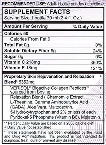 BBGLO® Skin Rejuvenation Collagen Drink - Anti Aging Complex 2.4 fl. Oz (6 Bottles Relaxation)