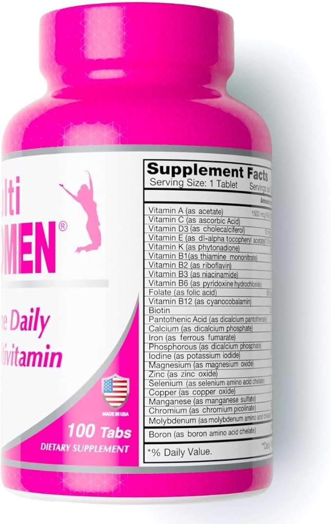 ALFA VITAMINS Multi Women Vitamins Dietary Supplement with Essential Vitamins &amp Minerals for Women - Amino Acids + Antioxidants - 100 Tablets