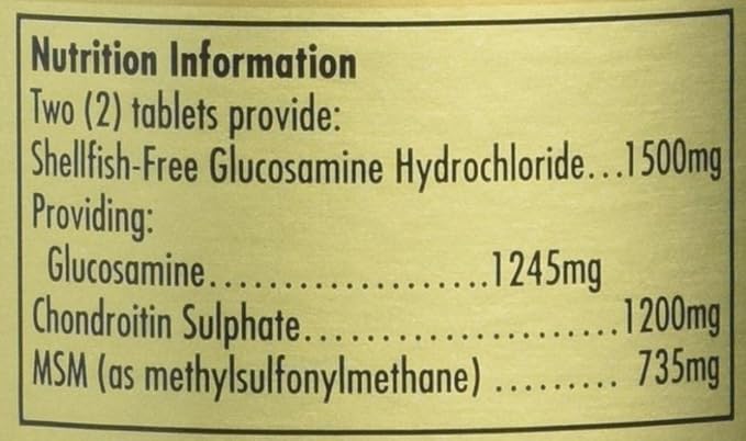 Solgar Triple Strength Glucosamine Chondroitin MSM 60 Tablets - Promotes Healthy Joints Supports Comfortable Movement - Shellfish Free - Gluten Free Dairy Free - 30 Servings