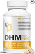 Dihydromyricetin DHM with NAC - 650mg x 60 Capsules - 300mg N-Acetyl-Cysteine 350mg Dihydromyricetin - Max Strength Dietary Supplement for Liver Support Hydration