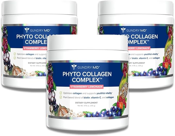 Gundry MD Phyto Collagen Complex Strength Supporting Multivitamin Powder Supplement with Vitamin C Amino Acids and Polyphenols - Strawberry Lemonade (3)