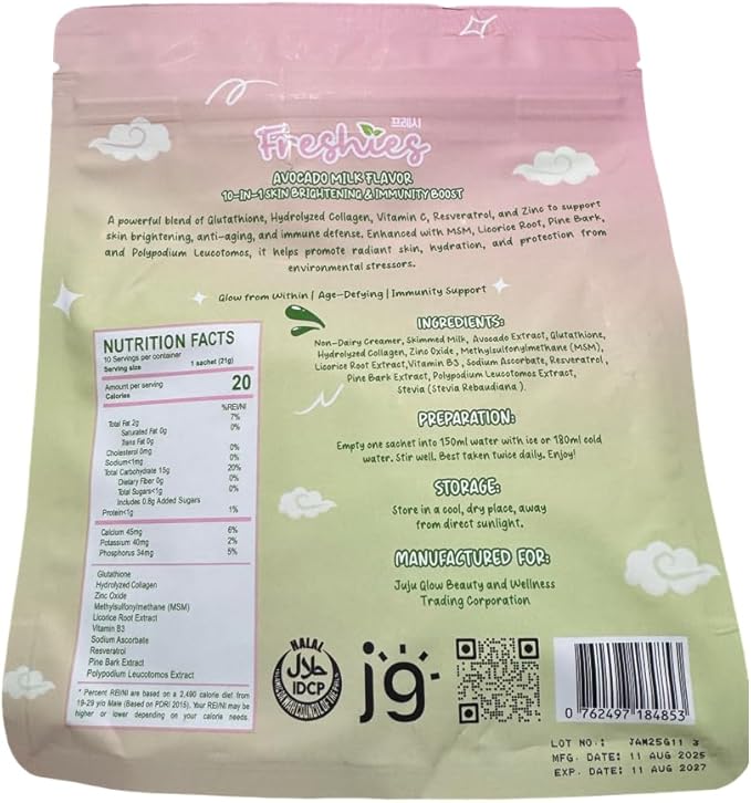 20 Sachets Freshies Avocado Milk Collagen Drink