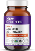 New Chapter Men's Multivitamin Advanced Formula for Stress Brain Immune Heart &amp Energy Support Higher Levels of Whole-Food Fermented Essential Nutrients for Men + Selenium + B Vitamins 120 ct