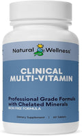 Natural Wellness One Daily Multi-Vitamin – Iron-Free Multivitamin for Adults with Vitamins A C D E &amp B – High Potency Nutrient Support for Energy Immunity &amp Wellness – 60 Tablets (60 Day S