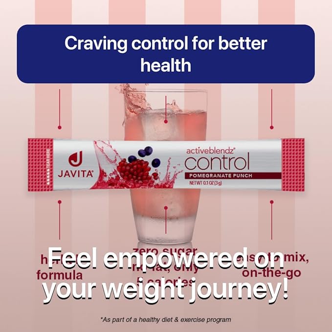 ActiveBlendz Control Instant Herbal &amp Fruit Drink – Refreshing Botanical Formula with Acai Pomegranate – Supports Daily Balance &amp Craving Control – Convenient Wellness Beverage Mix by Javita