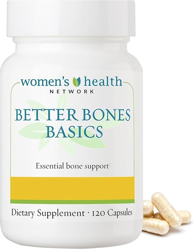 Better Bones Basics by Women's Health Network - Calcium Magnesium Zinc Vitamin D Vitamin K Manganese and Boron - 120 Capsules