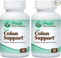 Peak Pure &amp Natural Colon Support - Colon Cleanse and Detox Supplement for Digestive Health - Gut Health Support with Inulin and Senna Leaf Extracts - with Fiber Prebiotics and Probiotics - 2 Pa