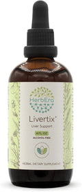 HerbEra Livertix B120 Alcohol-FREE Extract Tincture Concentrated Liquid Drops Natural: Milk Thistle Seed Turmeric Root Yellow Dock Root Dandelion Root Beetroot Ginger Root. Liver Support 4 Fl Oz