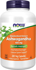 NOW Foods Ashwagandha Extract 450 mg Vegan Kosher Non-GMO - 240 Veg Capsules