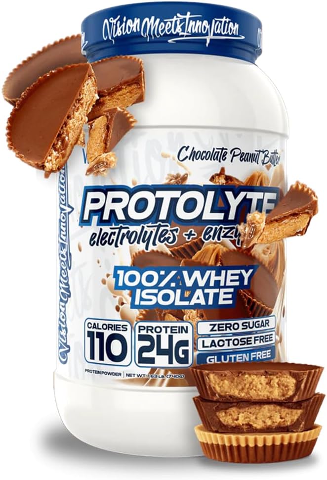 VMI Sports | ProtoLyte Whey Isolate Protein Powder | Low Calorie Whey for Weight Loss and Muscle Gain | Digestive Enzymes | Non-GMO (1.6 lb Chocolate Peant Butter)