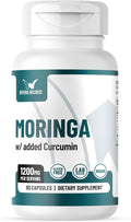Moringa w/Curcumin Capsules (60 Caps) 1200mg Per Serving - 3rd Party Tested Filler-Free