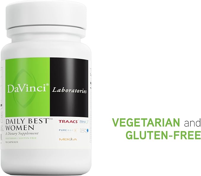 DAVINCI Labs - Daily Best Women - A Dietary Supplement with VitaminB6 Vitamin B12 Vitamin C Vitamin K2 and More - Vegetarian Gluten-Free - 90 Capsules
