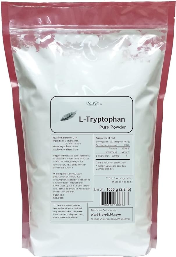 Pure L-Tryptophan Powder (227 gram (8.0 Ounce))