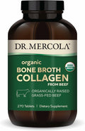 Dr. Mercola Organic Bone Broth Collagen – Organically Raised Grass-Fed Beef – Dietary Supplement – Supports Bone and Joint Comfort – USDA Organic Non-GMO – 90 Servings (270 Tablets)