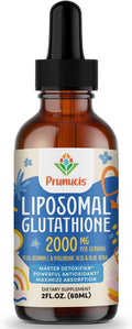 2000MG Liposomal Glutathione Liquid 98% Absorption Active Form L-Glutathione Supplement Vegan Friendly Powerful Antioxidant Complex for Immune System Aging Defense Detox 2 FL.OZ